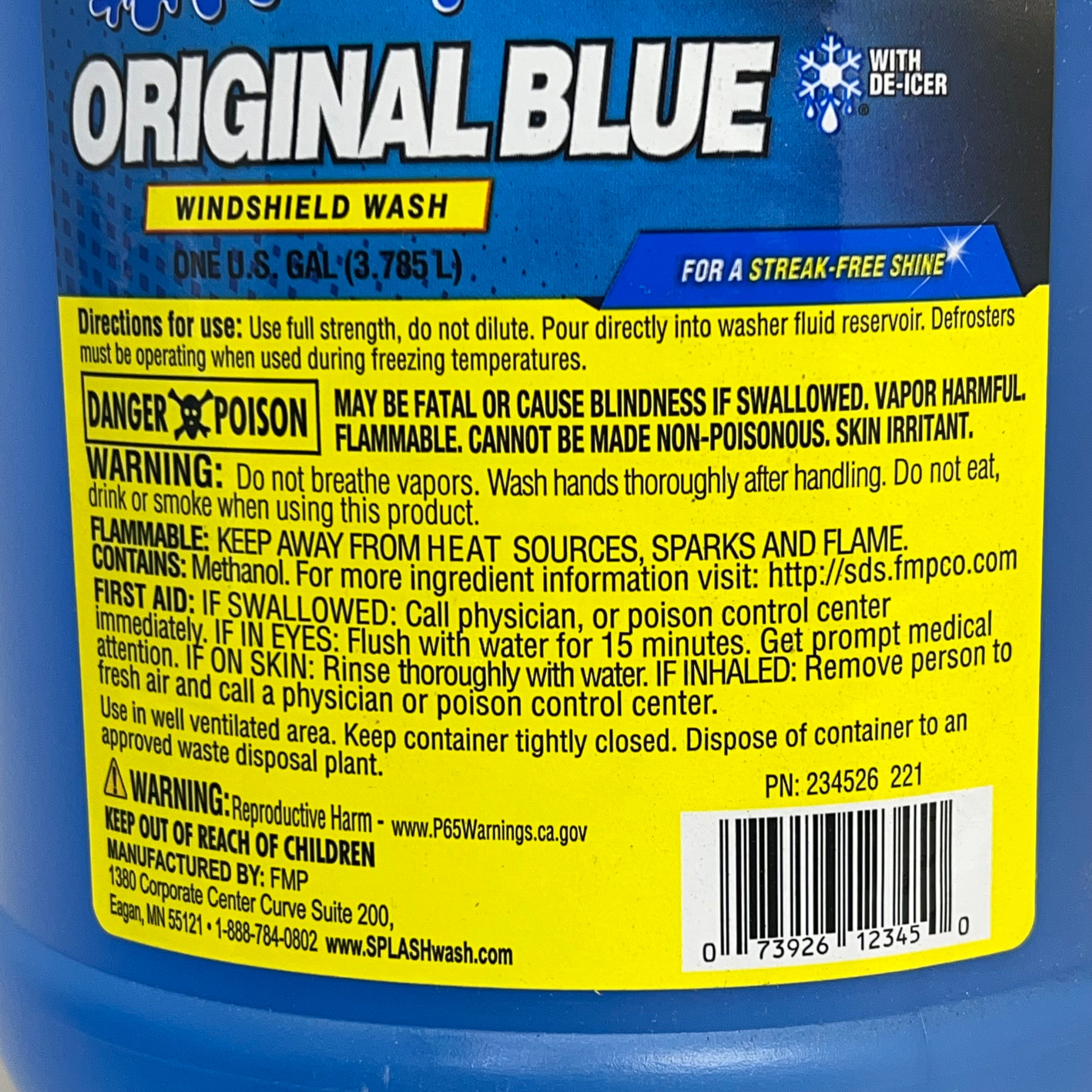 SPLASH Original Blue Windshield Wash -20 Freeze Protection | 3