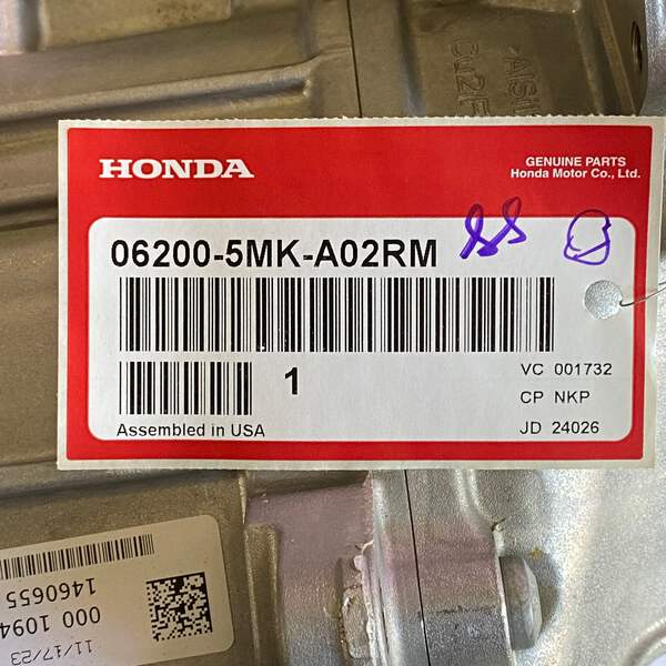 Honda 9-Speed Auto Transmission 06200-5MK-A02RM ZF 9HP48 | eBay