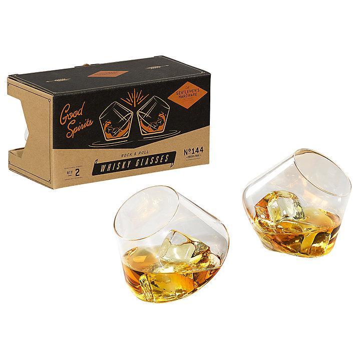 Whiskey Rocking Glasses Set of 2 by The Thirsty Gift Company Whiskey Rockers Gift Set Whiskey Glasses Whisky Rolling Glasses