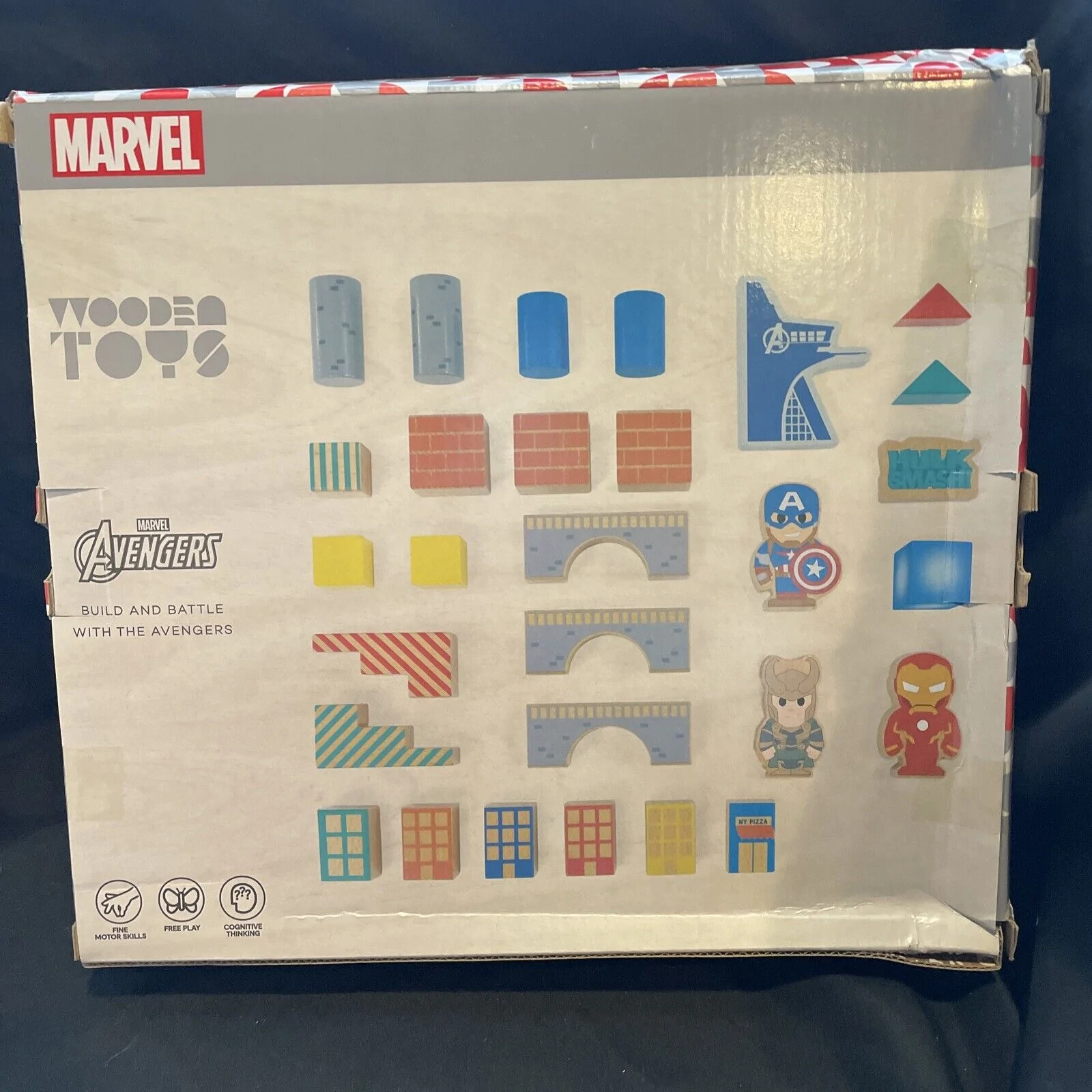 Marvel Wooden Toys Avengers 29 pc Block Set Ages 18 mo + – The