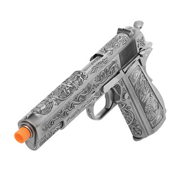 We Tech Full Metal Gas Blowback Floral Pattern 1911 Silver Ebay