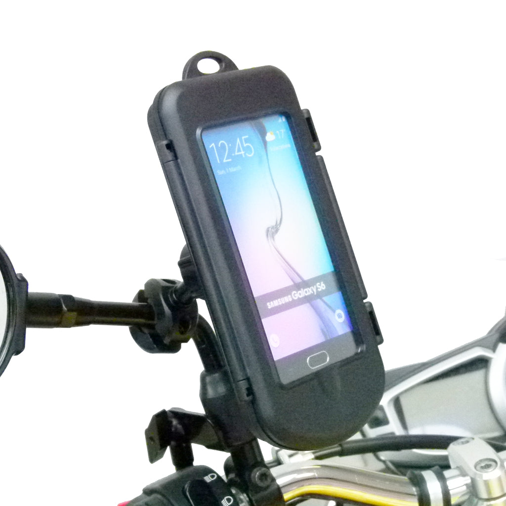 motorcycle mirror mount phone holder