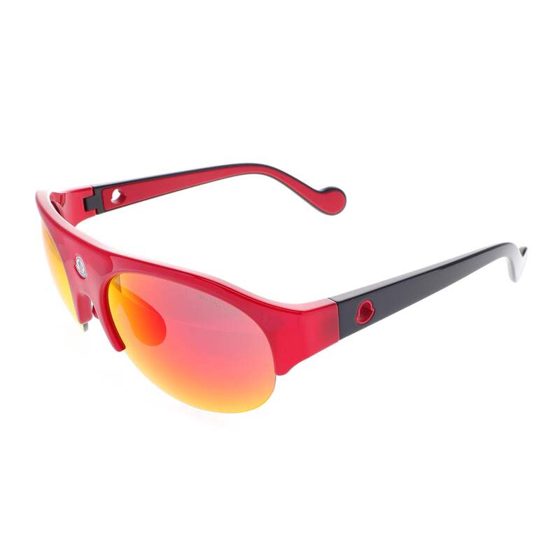 Moncler Sunglasses - ML0050-68C - Gloss Red MONCLER New Sunglasses Red Shield Mirrored Grey (2 Lens  main image 4