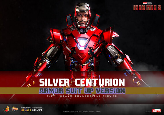 HOT TOYS Iron Man 3 Silver Centurion Armor Suit Up Ver MMS618-D43