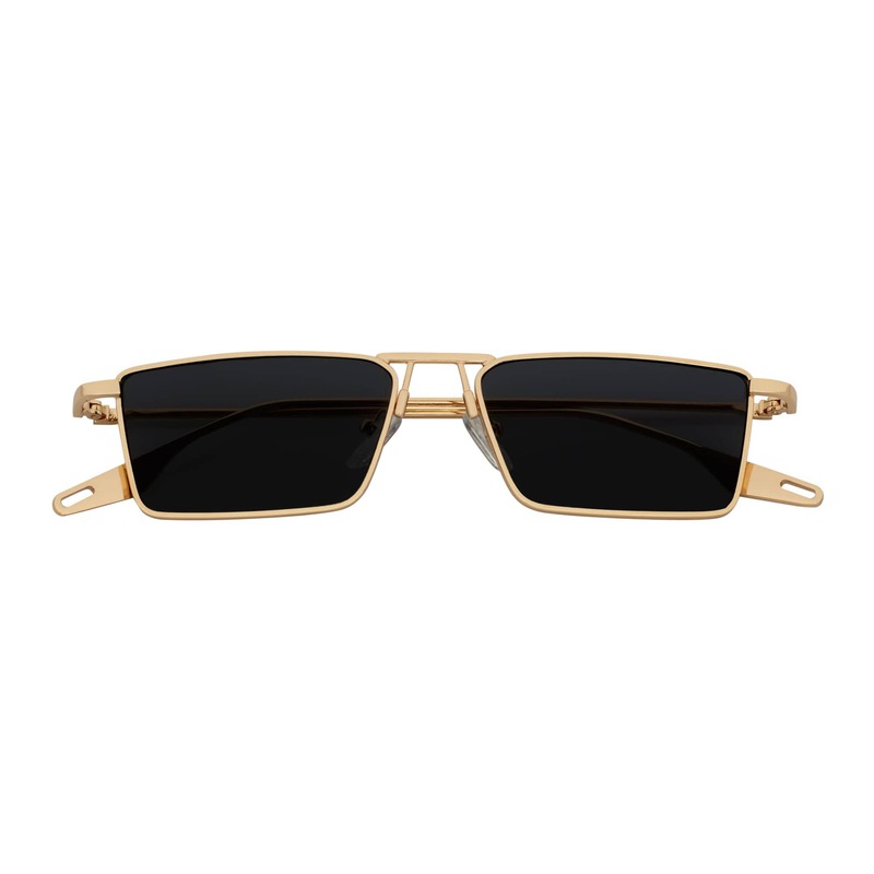 ZUIKO - Small Retro 90s Fashion Metal Rectangle Sunglasses  display picture 1