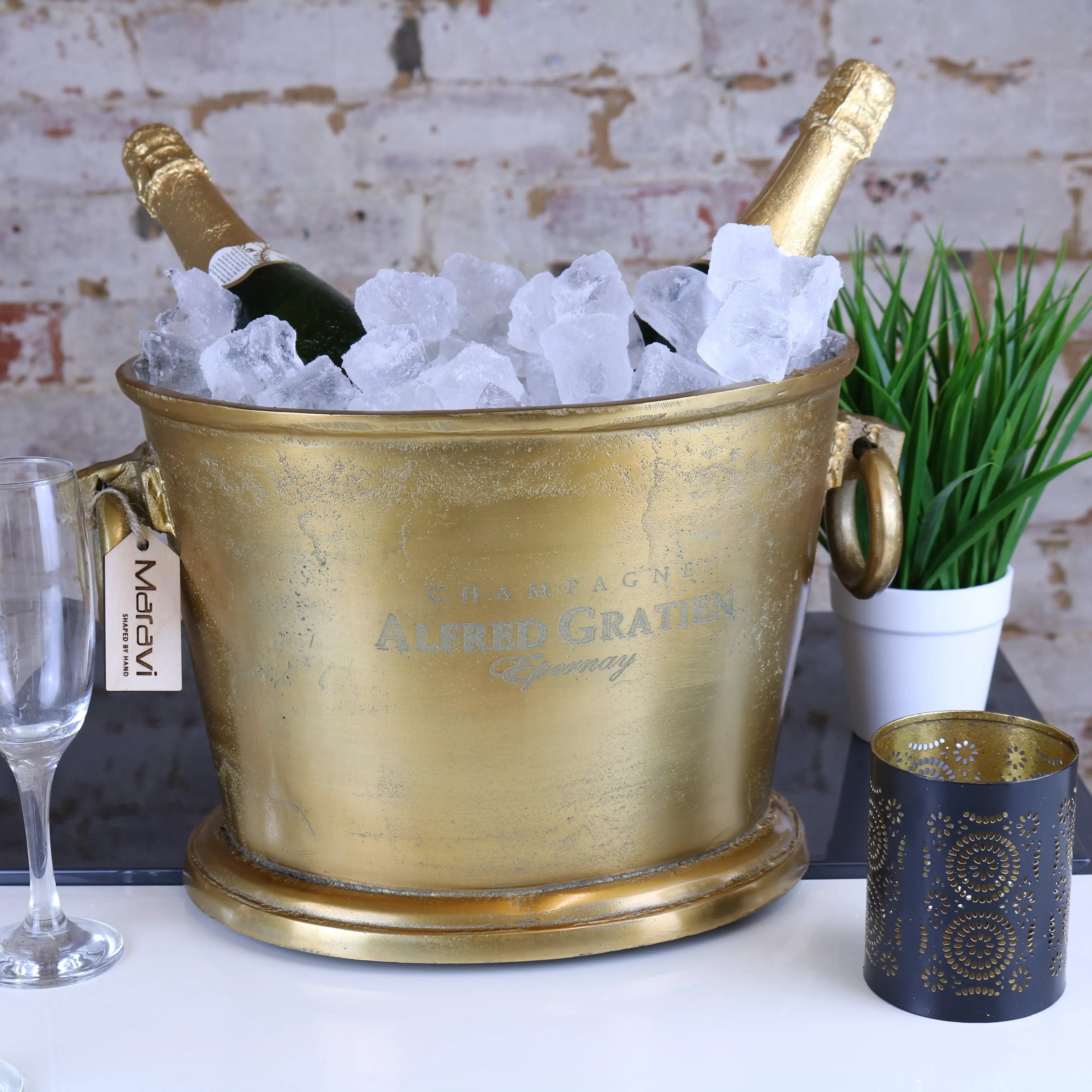 gold champagne buckets