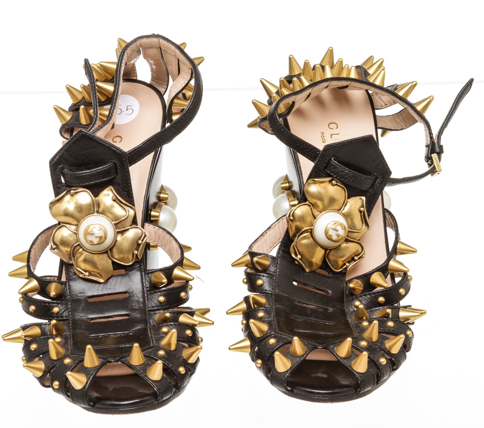 gucci kendall studded leather sandals