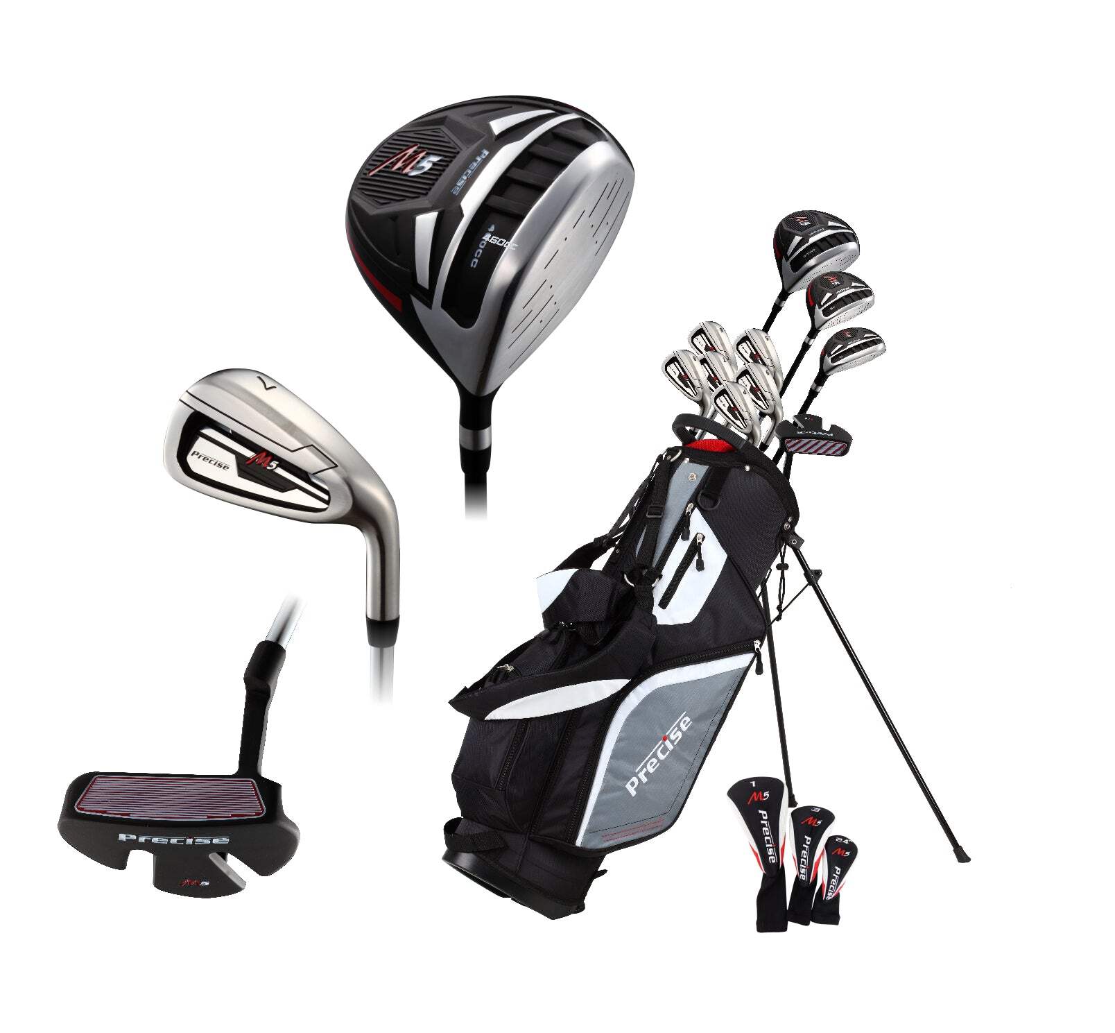 Precise M5 Men's Left Handed 15 Piece Complete Golf Clubs Package Set - 2 Sizes! - Picture 19 of 20