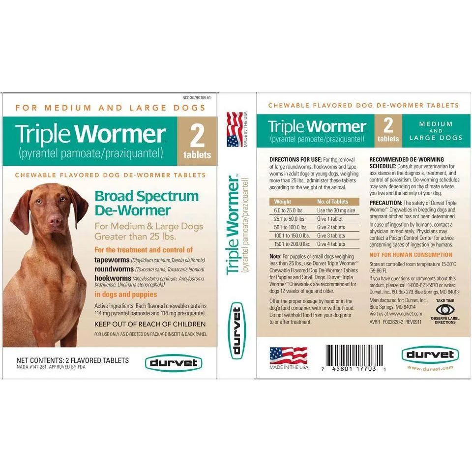 durvet triple wormer for cats