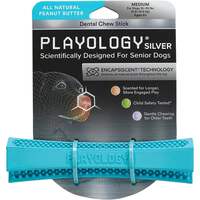Playology Silver Dental Chew Dog Toy - Peanut Butter - Small