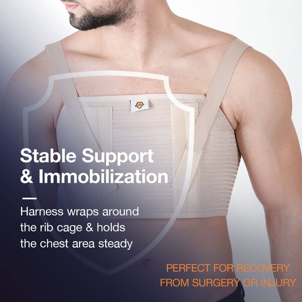 Sternum Thorax Support Breathable Strapless Chest Brace Belt for