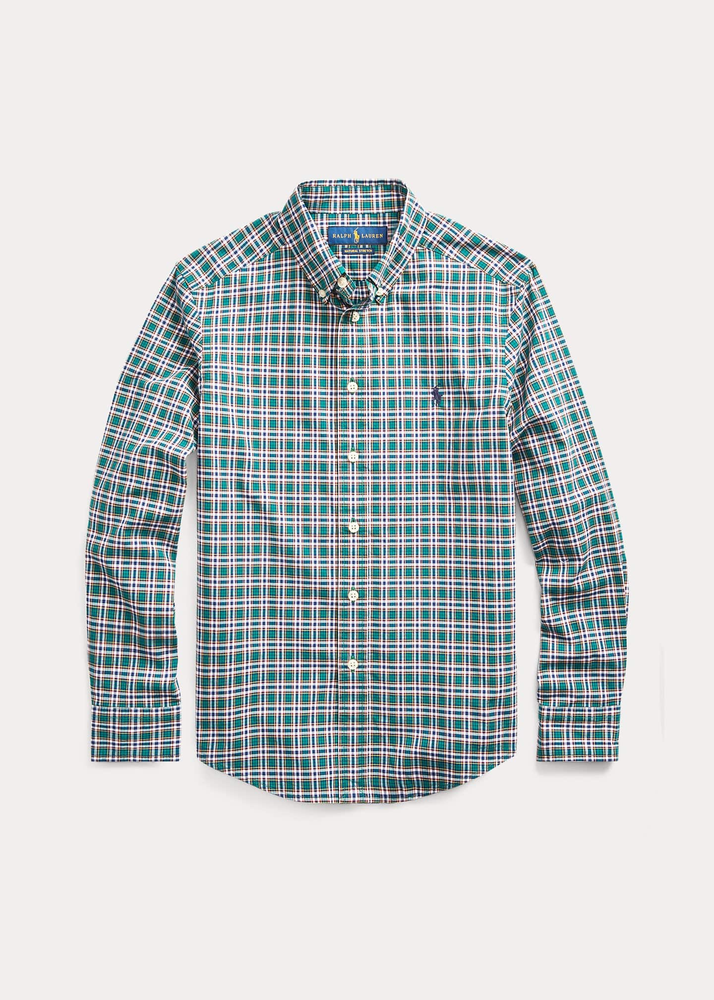 ralph lauren plaid cotton poplin shirt