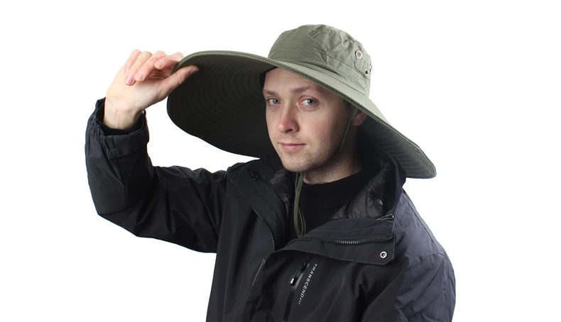 16cm Long Wide Brim Sun Hat Breathable Safari Hat Men Women