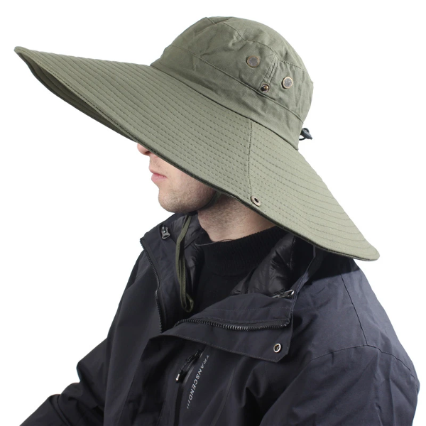 16cm Long Wide Brim Sun Hat Breathable Safari Hat Men Women Boonie Hat  Summer UV Protection Cap Hiking Fishing Bucket Hat Beach - Price history &  Review