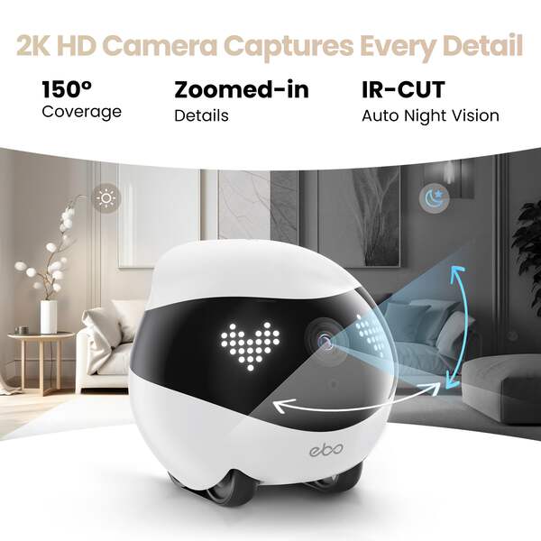 Enabot EBO Air 2 Companion Robot, 2K Pet Indoor Security