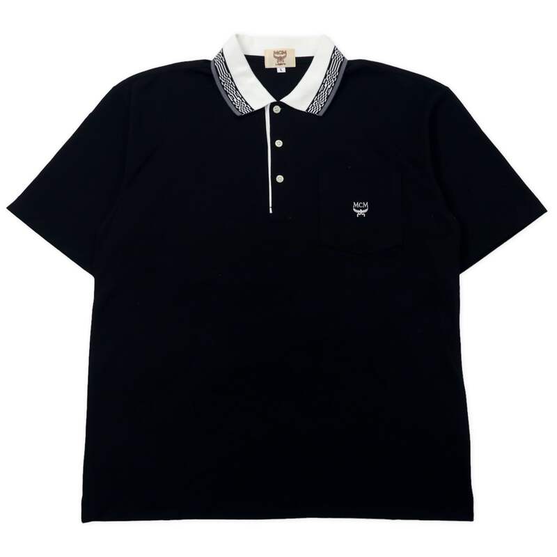 MCM Polo Shirt LL Black Cotton Japan MADE