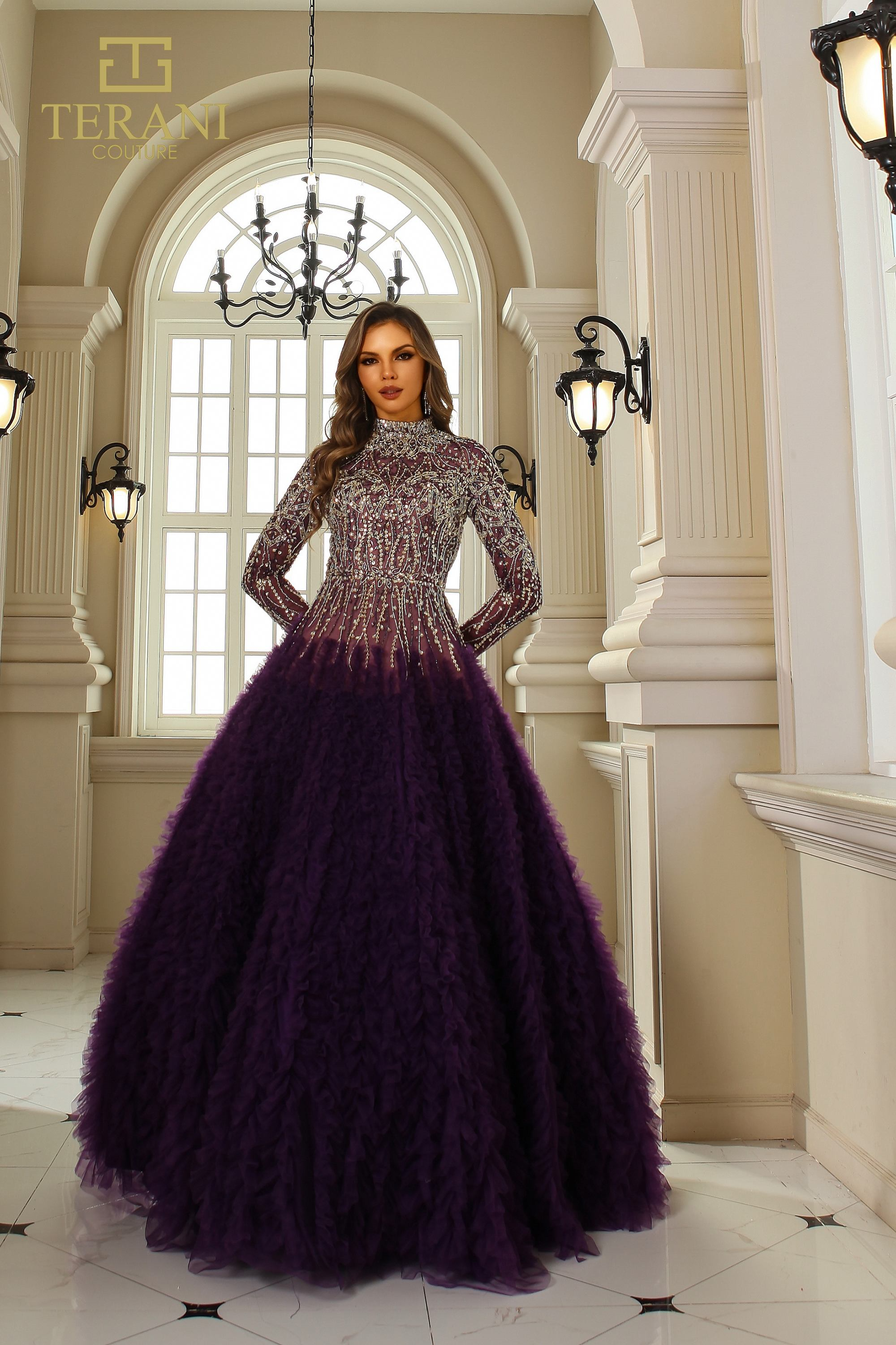 terani couture purple dress Terani Couture 252E5196