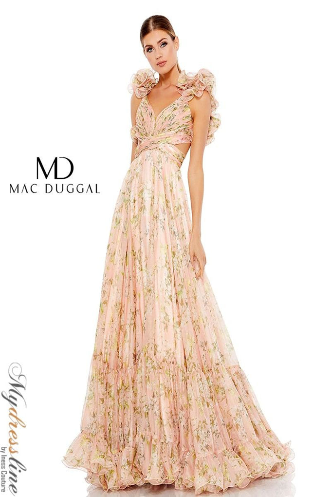 Mac duggal フェミニン エンベリッシュ レース 高級膝下ドレス Mac Duggal 67812 Dress | NewYorkDress.com