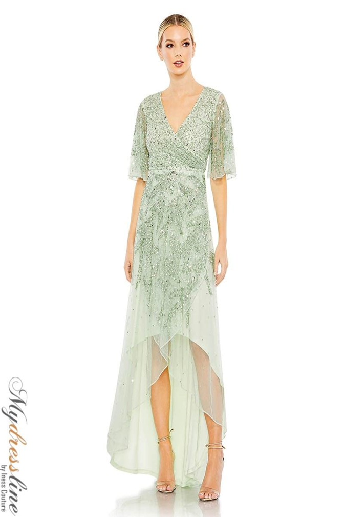 green emerald velvet dress Mac Duggal 9131 Long Sleeve Formal Evening Gown main image 0