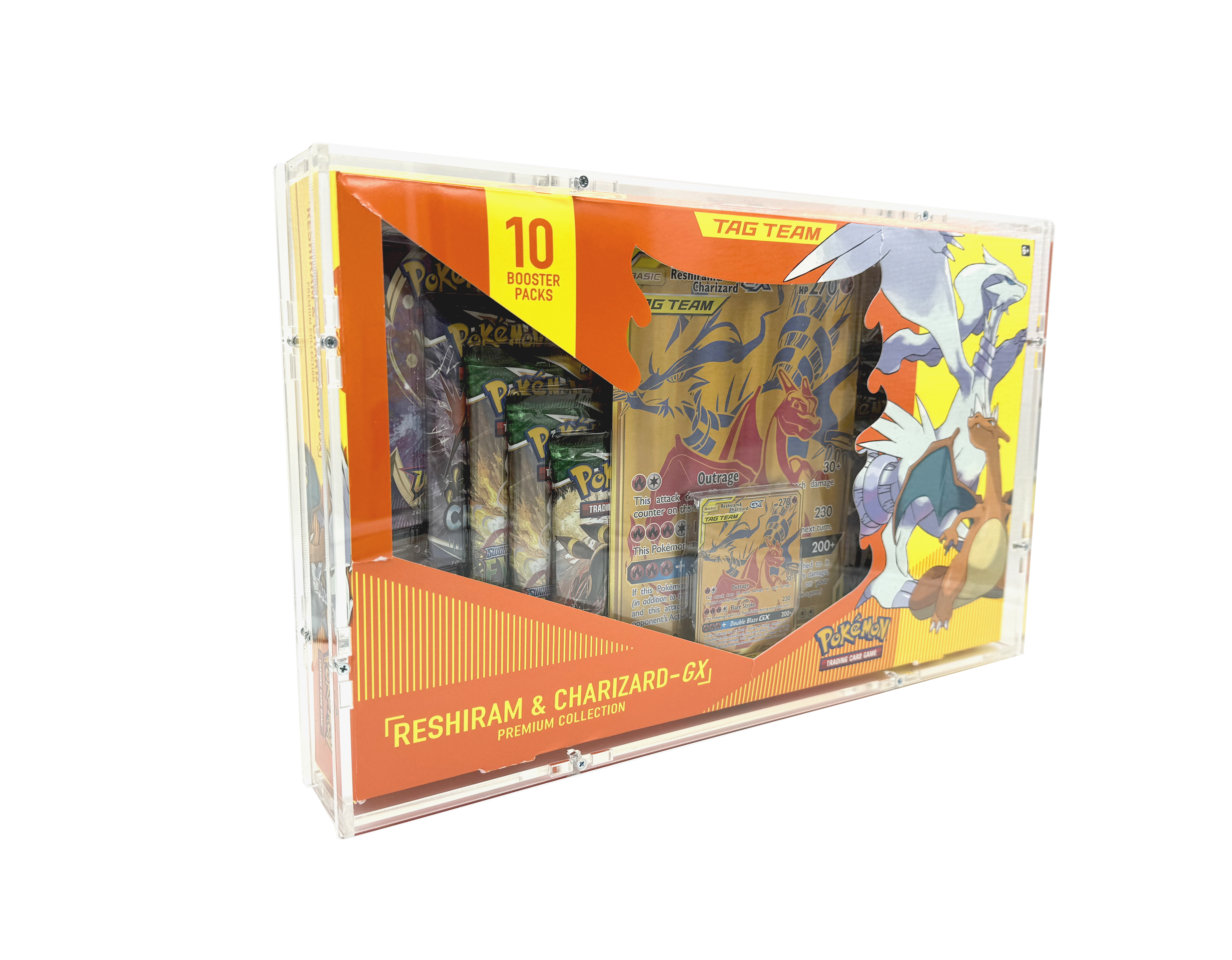 Acrylic Case fits Pokemon Tag Team Reshiram & Charizard GX Premium
