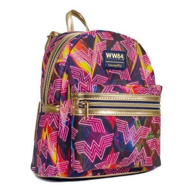 Loungefly WW84 Wonder Women Entertainment Earth Exclusive Mini Backpack NWT Loungefly DC Comics Wonder Woman 1984 Metallic Gold Mini  main image 2