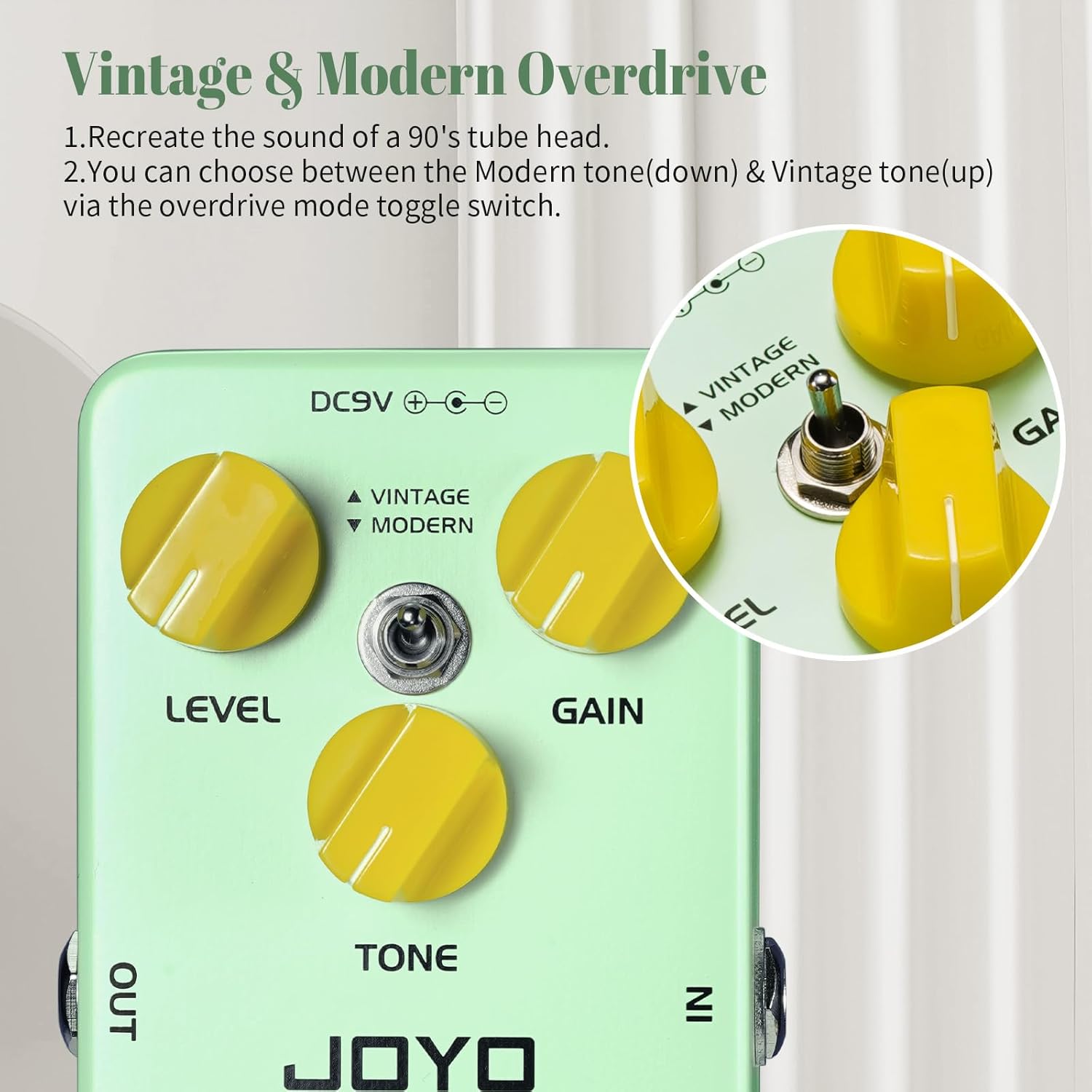 JOYO JF-25 Blue Overdrive Pedal - Analog, High Gain, Modern/Retro Tone For Electric Guitar Or Bass, Open Box - View #3