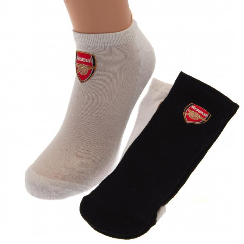Arsenal FC 2 Pack Mens Trainer Socks OFFICIAL eBay