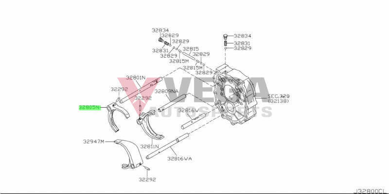 CD00A Shift Fork, 1st/2nd to suit Nissan 350Z/370Z 32805-CD001