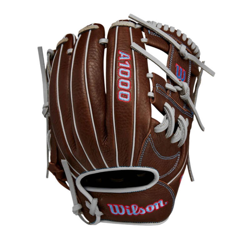 Wilson A1000 1787 Glove Dark-Brown-Red-Blue | eBay