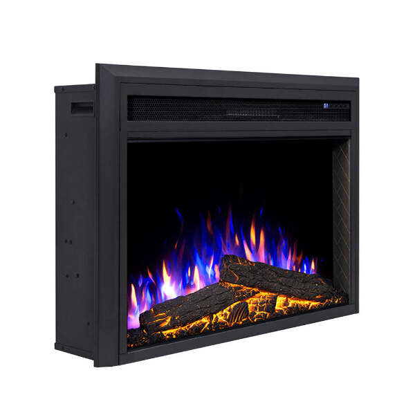 New White George 2000W Electric Fireplace Mantel Suite – Flame