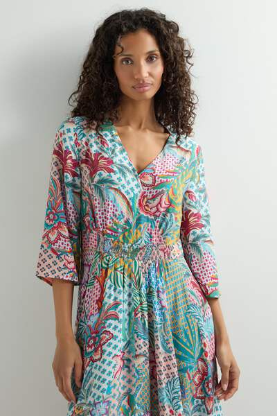 Sahara Dress Botanical Patchwork Multicolour GRD6204-BP | eBay UK
