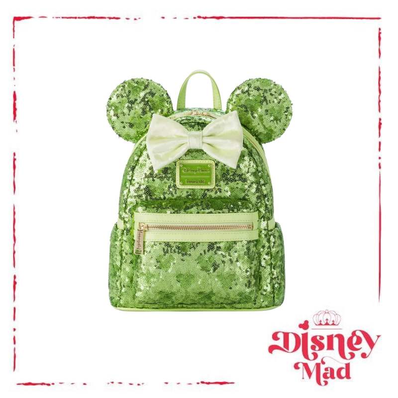 Loungefly Minnie Mouse Sequined Mini Backpack - Tinker Bell Green NWT​ Loungefly Disney Tinkerbell Green Sequin Mini Backpack NWT  main image 3