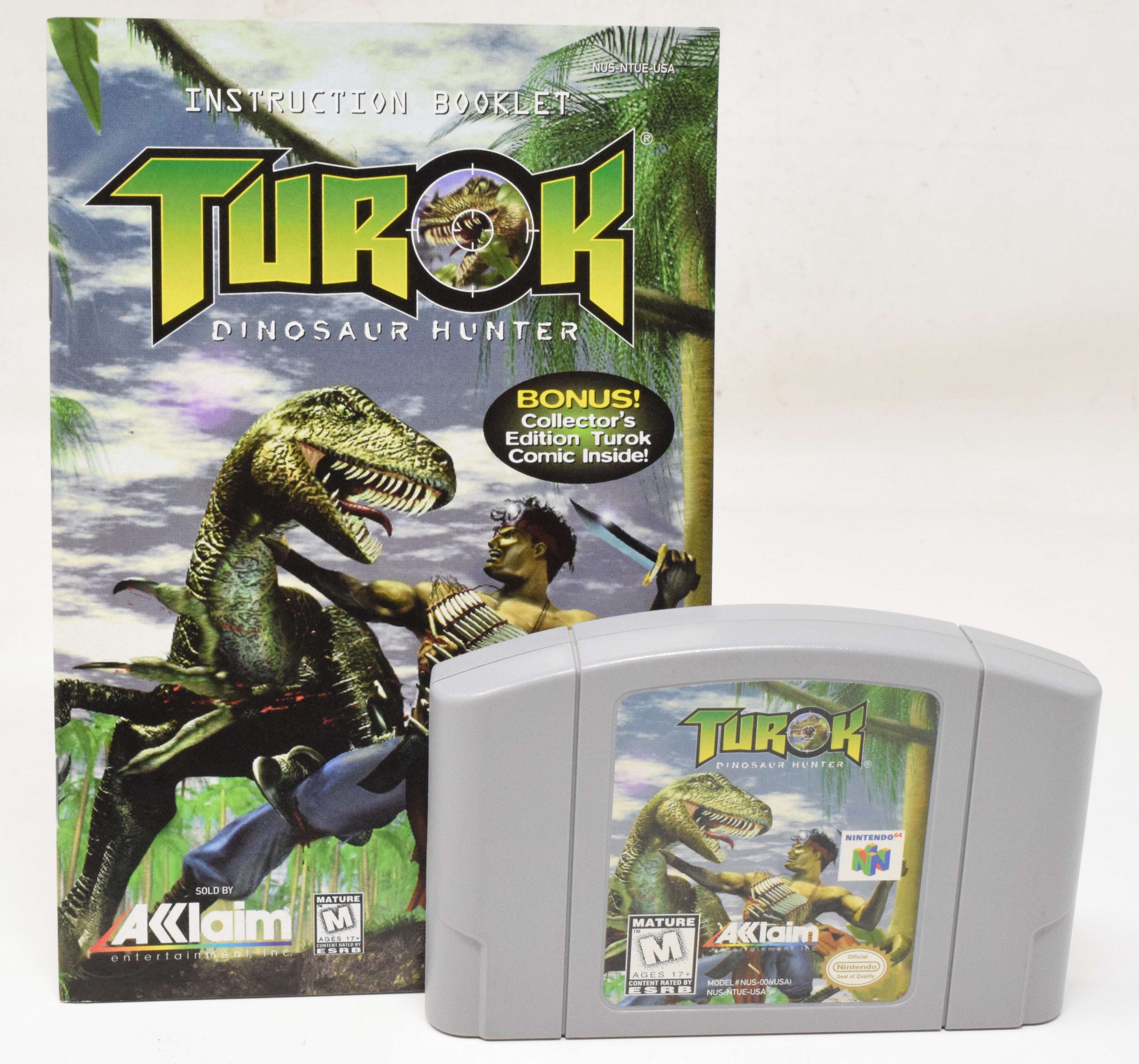 Nintendo 64 N64 Turok Dinosaur Hunter Video Game Cartridge