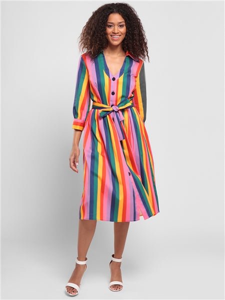 Rainbow stripe deals dress uk