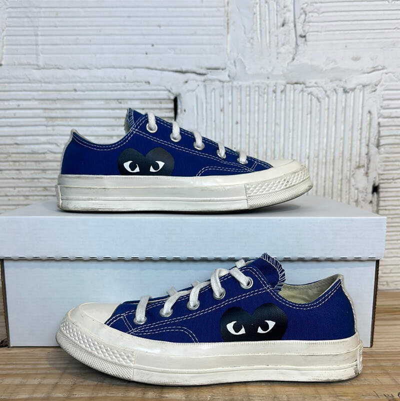 Converse CDG Low Navy Sz 4 | eBay
