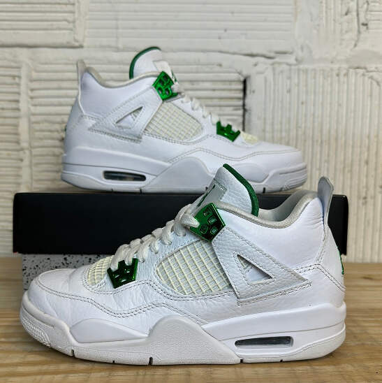 Air Jordan 4 ホワイト/グリーン Air Jordan 4 Metallic Green Sz 5Y | eBay