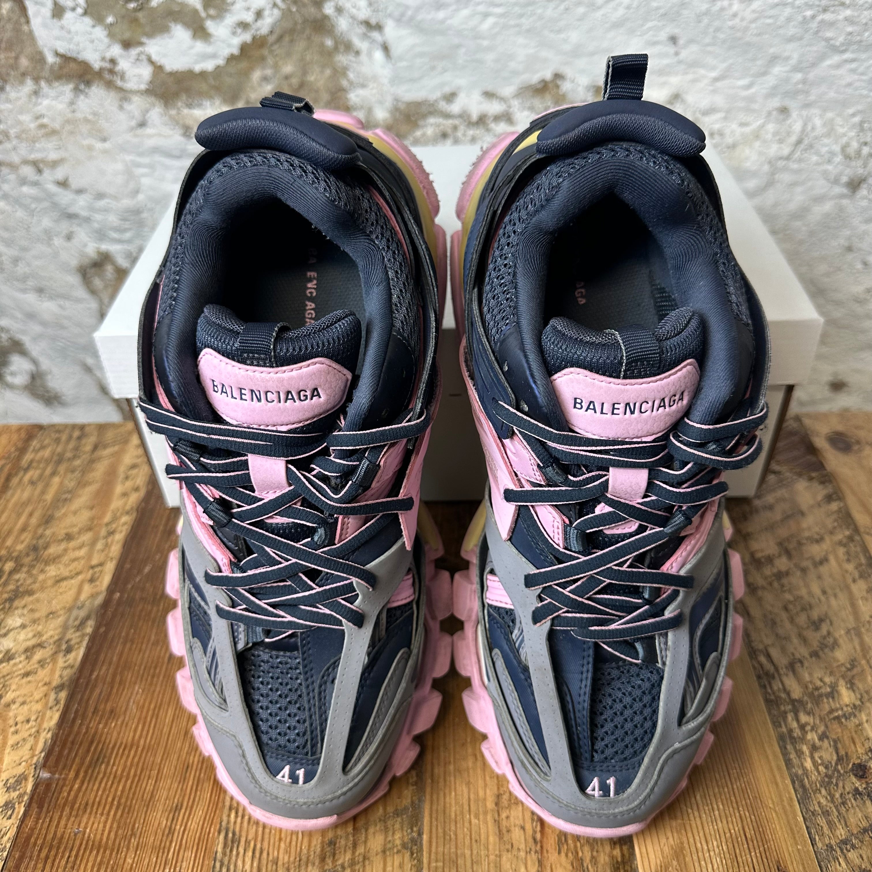 Balenciaga Track Runner Pink Navy Gray Men's Sneaker Size 8 (41