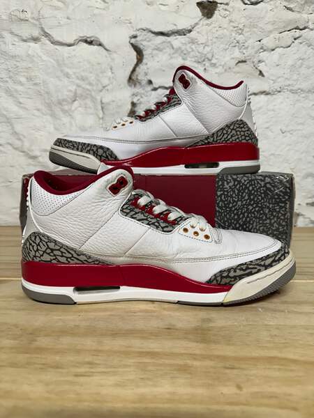 Air Jordan 3 Retro 'Cardinal Red' Men's Size 10.5 Pre-owned