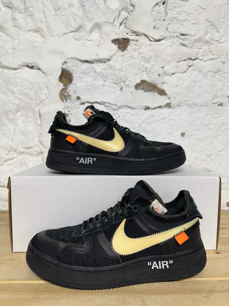 Nike Air Force 1 Low Off-White Black Size 5.5 Pre-owned Sneakers