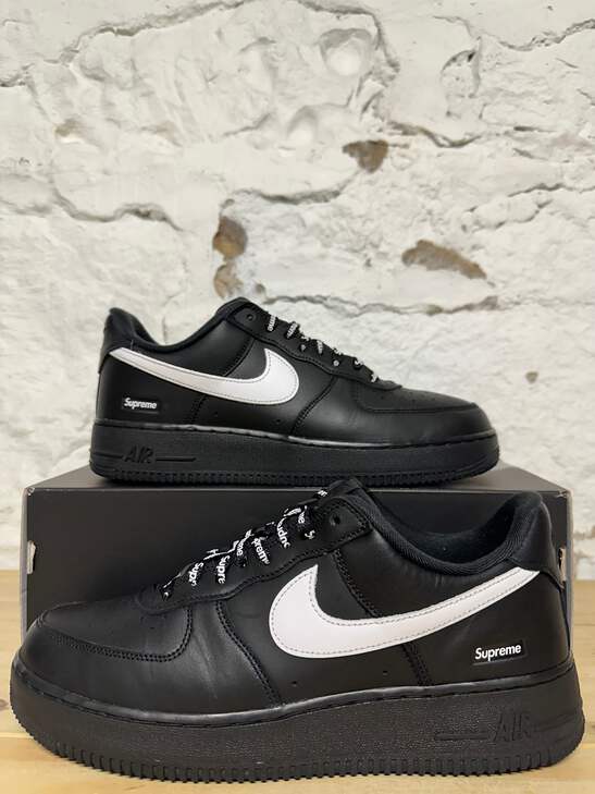 Nike Air Force 1 Low Supreme 'Black White Size 9.5 Pre-owned