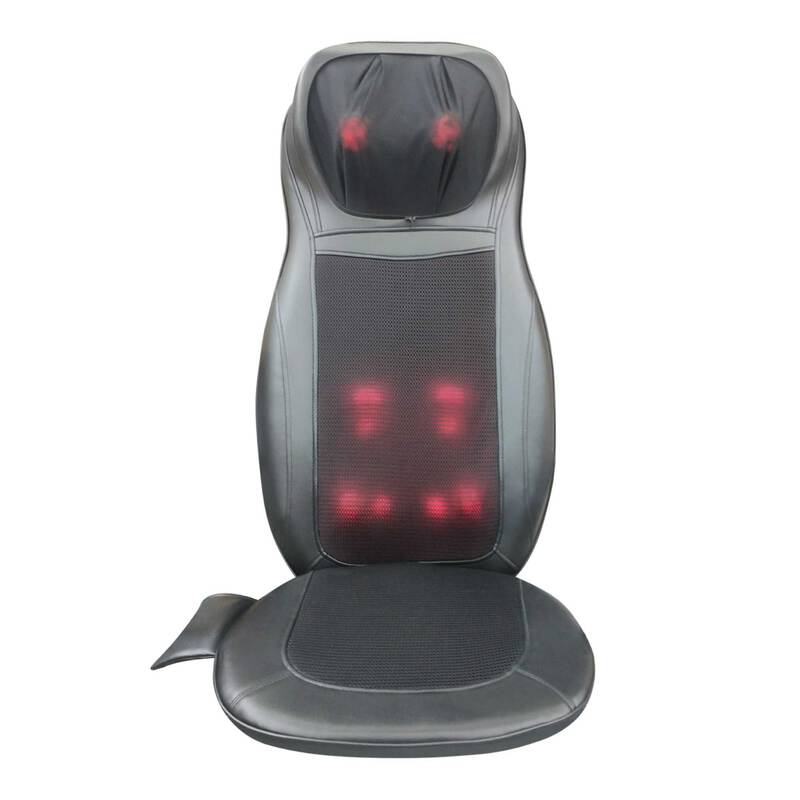 Pu Leather Massager Chair Seat Shiatsu Heat Vibration Neck Back