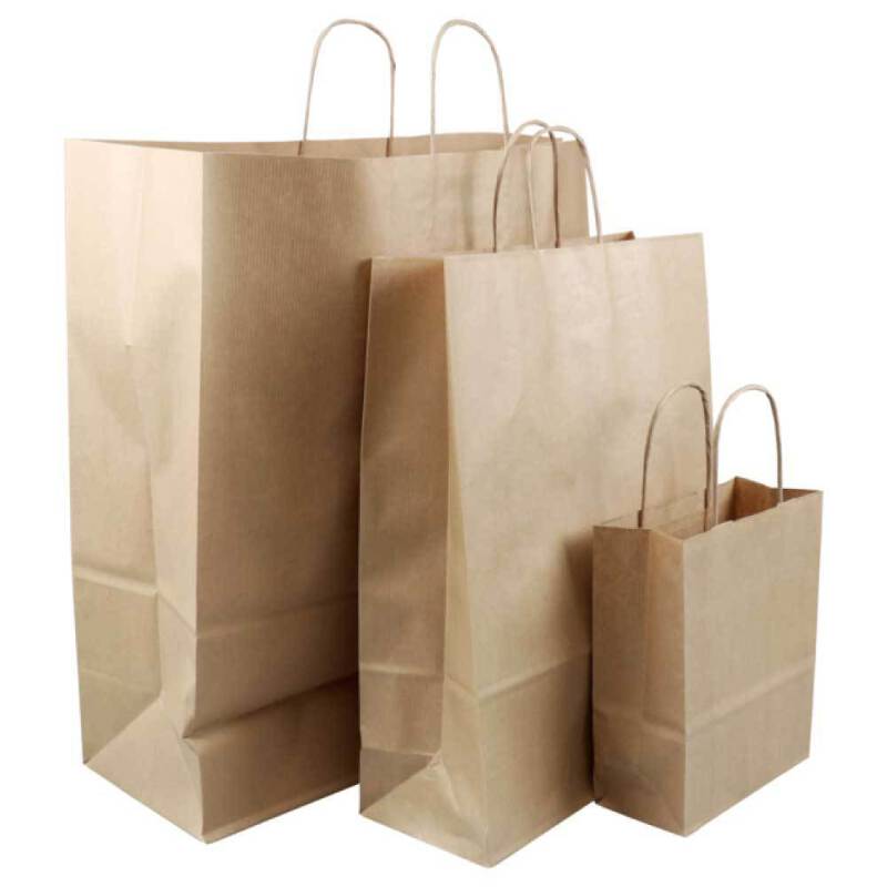 Brown Paper Bag Kraft Eco Recyclable Reusable Gift Carry Shopping Retail Bags Ebay