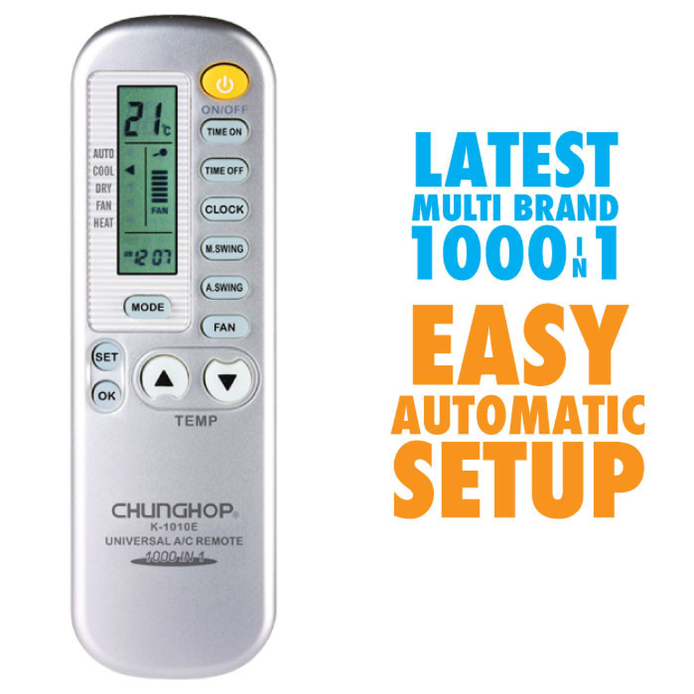 Nippon Universal Air Conditioner Remote AC Control LCD Air Conditioning Controller 1000 in 1 Compatible with Most Brands Nippon Universal Air Conditioner Remote AC Control LCD Air Conditioning Controller 1000 in 1 Compatible with Most Brands