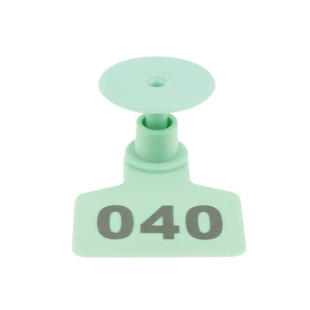001-100 Cattle Number Ear Tags 5x4cm Green Cow Sheep Goat Small Livestock Labels