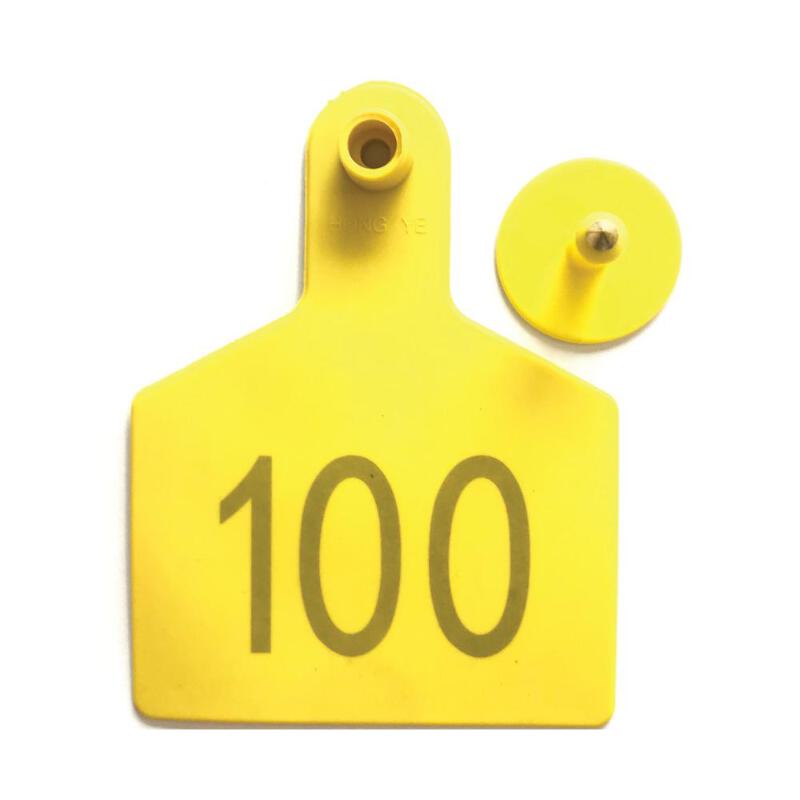 1 100 Cattle Ear Tags 7 5x10cm Set Number Yellow Cow Sheep Large Livestock Label Ebay