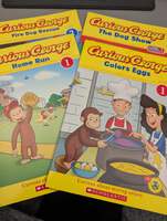 Curious George Early Readers LOT OF 4: Colors Eggs, Home Run, Dog