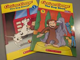 Curious George Early Readers LOT OF 4: Colors Eggs, Home Run, Dog