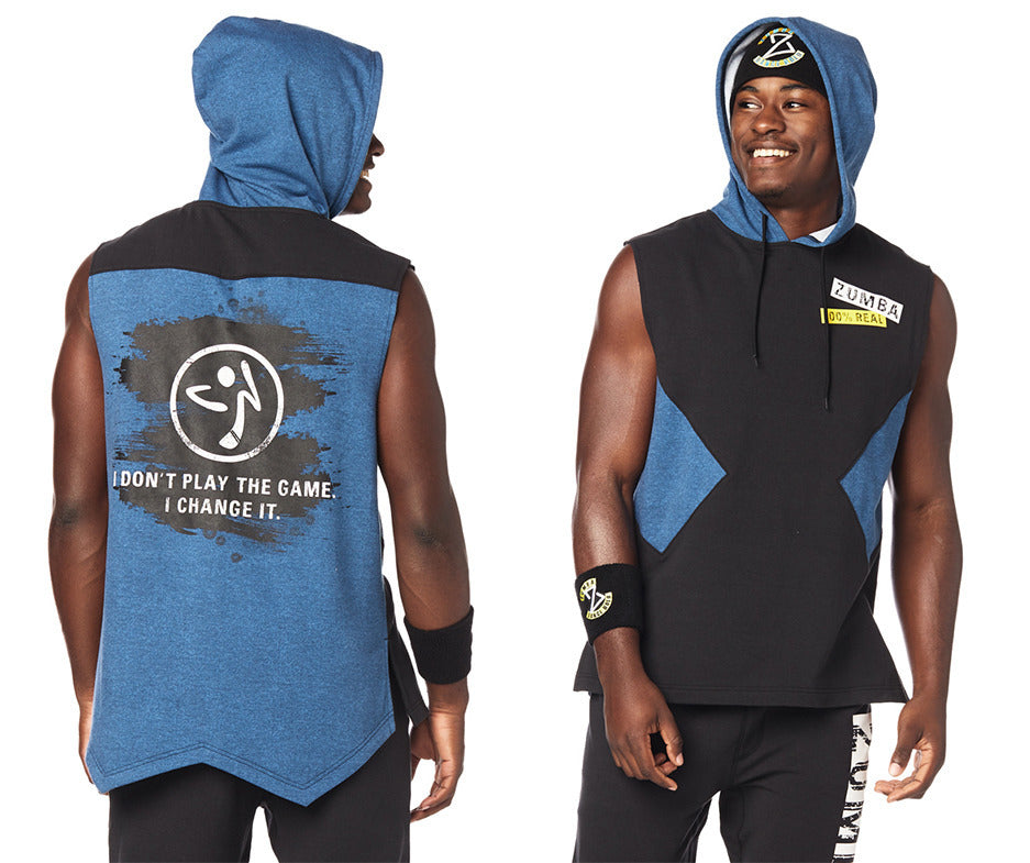 graphic sleeveless hoodie