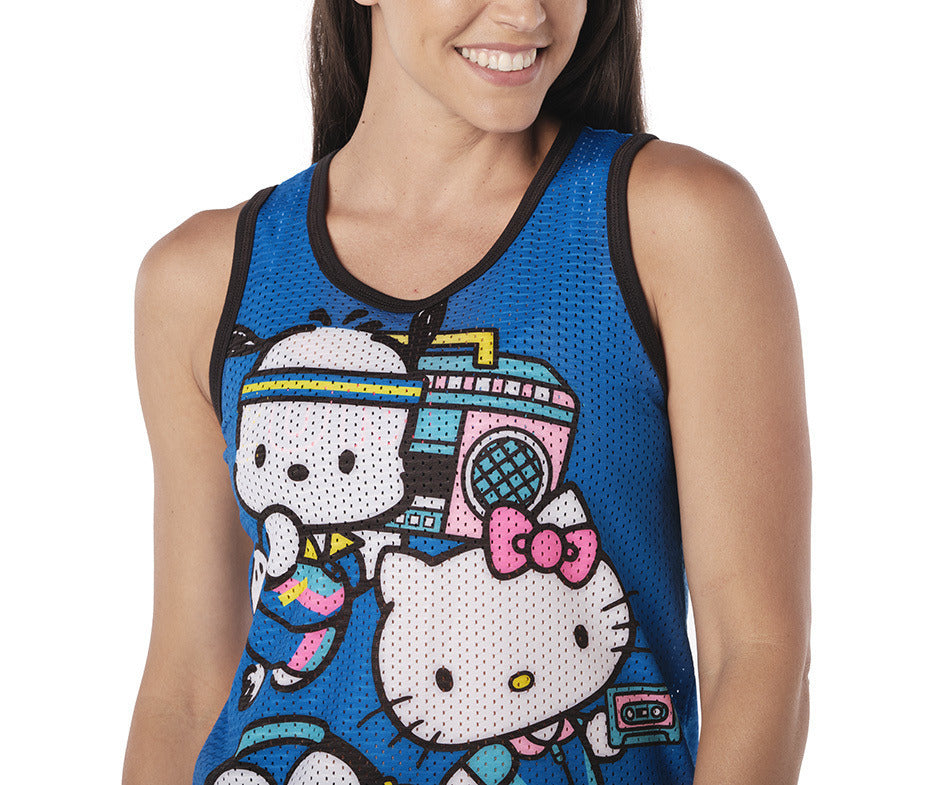 新作♪ズンバ Zumba X Hello Kitty & Friends Mesh Tank-Blue Zumba X Hello Kitty & Friends Mesh Tank Top - Blue Lightning