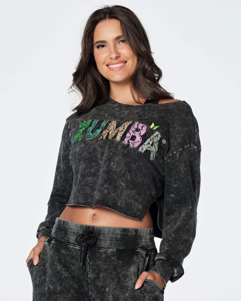 人気カラーの Black Bold - Sweatshirt Crop Transform Zumba Z1T000461 eBay | その他